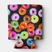 シームレスなパターンをドーナツとバックグラース。&アイディア 缶クーラー (裏面)