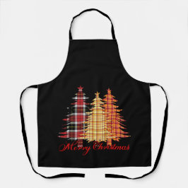 シームレスなパターンを持つメリークリスマスデザイン エプロン