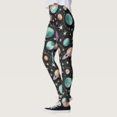 シームレスなパターンを持つリングや輪化された惑星 レギンス (左)