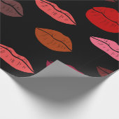 シームレスなパターンカラフル唇 ラッピングペーパー (角)