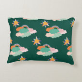 シームレスなパターンデザインとカラフルクラウドとr アクセントクッション (裏面)