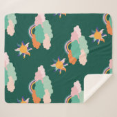 シームレスなパターンデザインとカラフルクラウドとr シェルパブランケット (正面(横))