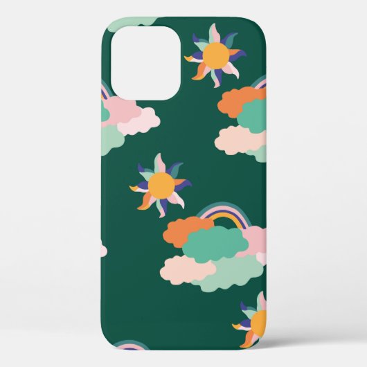 シームレスなパターンデザインとカラフルクラウドとr Case-Mate iPhoneケース (裏面)