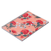 シームレスなパターンヴィンテージフローラデザインとバラ。 ノートブック (左側)