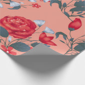 シームレスなパターンヴィンテージフローラデザインとバラ。 ラッピングペーパー (角)