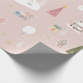 シームレスなパターン可愛いクリスマスの風景t ラッピングペーパー (角)