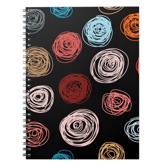 シームレスなパターン手描き抽象芸術ドット。バックグロ ノートブック (正面)