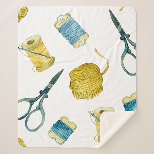 シームレスなパターン編み物 シェルパブランケット (正面)