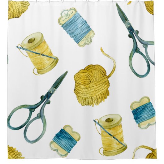 シームレスなパターン編み物 シャワーカーテン (正面)