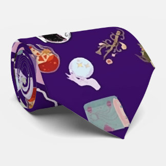 シームレスなパターン魔法要素と生き物 ネクタイ