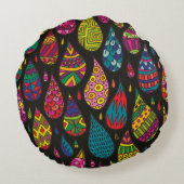 シームレスなパターン（の模様が）ある背景を装飾的に落とします。ブル ラウンドクッション (裏面)