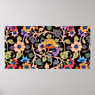 シームレスなパターン。クラシックイスラムフローラオーナメント。 ポスター