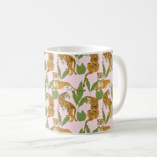 シームレスなパターン。パッチワークパターンの模倣 コーヒーマグカップ (正面右)