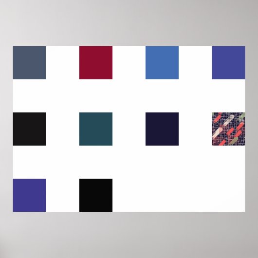 シームレスなパターン。ブラシストロークとエレメントを傾斜させる ポスター (正面)