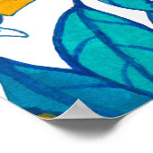 シームレスなパターン。ブルーミングレモン。花ネロリ。 ポスター (角)