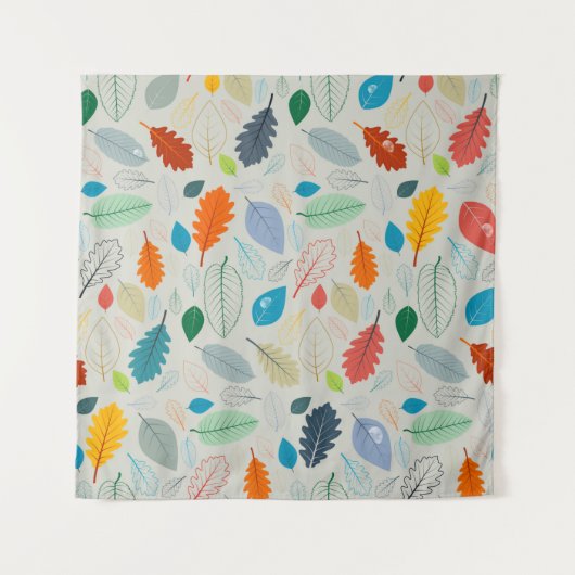 シームレスなパターン – ヴィンテージ紅葉図 タペストリー (正面)