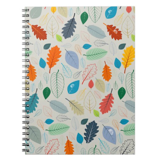 シームレスなパターン – ヴィンテージ紅葉図 ノートブック (正面)