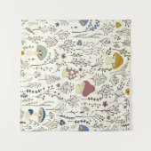 シームレスなパターン。一連のカラフル野生植物と  タペストリー (正面(横))