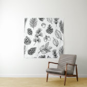 シームレスなパターン。手書きヴィンテージイラストレーション タペストリー (インサイチュ)