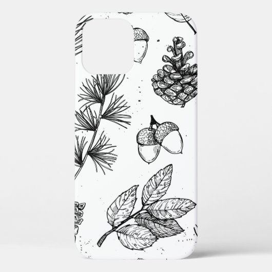 シームレスなパターン。手書きヴィンテージイラストレーション Case-Mate iPhoneケース (裏面)