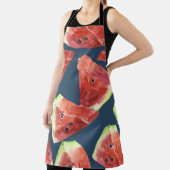 シームレスなパターン。水彩スイカのスライス。 エプロン (インサイチュ)