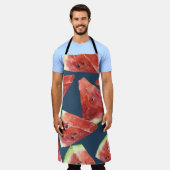 シームレスなパターン。水彩スイカのスライス。 エプロン (着用した状態)