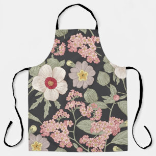 シームレスなパターン。美しい布の花が咲くリアル エプロン