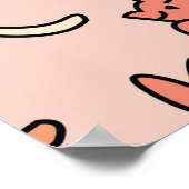 シームレスなパターンdoodle猫，イラストレーション ポスター (角)