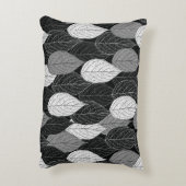 シームレスなパタ葉ーン。手描きモノクロム アクセントクッション (裏面(縦))