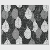 シームレスなパタ葉ーン。手描きモノクロム ラッピングペーパー (フラット)