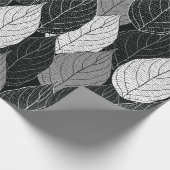 シームレスなパタ葉ーン。手描きモノクロム ラッピングペーパー (角)