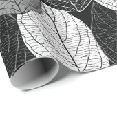 シームレスなパタ葉ーン。手描きモノクロム ラッピングペーパー (ロールコーナー)