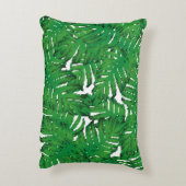 シームレスなパームモンステラホワイトグリーントロピック アクセントクッション (裏面(縦))