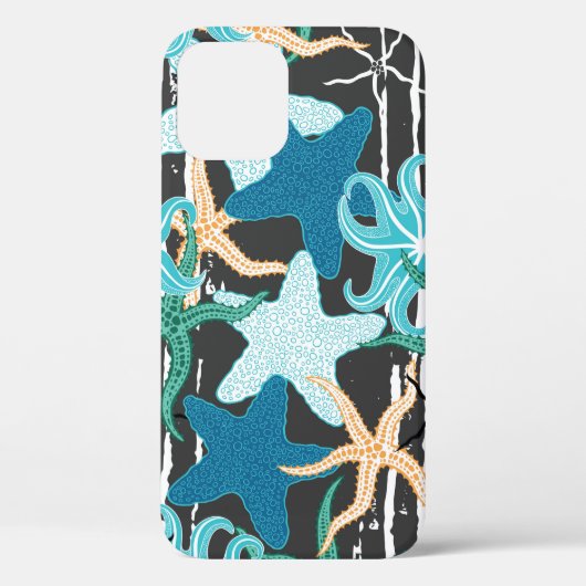 シームレスなヒトデ模様。手描きヒトデ Case-Mate iPhoneケース (裏面)