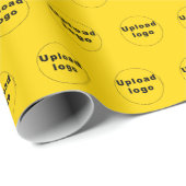 シームレスなビジネスロゴ黄色のラッピング紙 ラッピングペーパー (ロールコーナー)