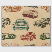 シームレスなビンテージカーの背景。 ラッピングペーパー (フラット)