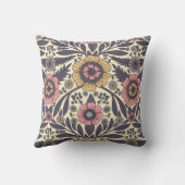 シームレスなピンクとブルーのフローラルパターン クッション (裏面)