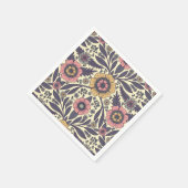 シームレスなピンクとブルーのフローラルパターン スタンダードカクテルナプキン (角)