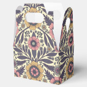 シームレスなピンクとブルーのフローラルパターン フェイバーボックス (オープン)