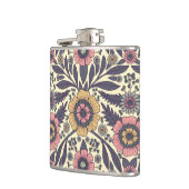 シームレスなピンクとブルーのフローラルパターン フラスク (左)