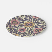 シームレスなピンクとブルーのフローラルパターン ペーパープレート (アングル)