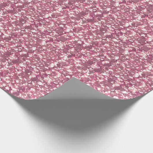 シームレスなピンクの銀色のキラキラ輝く輝きグリッターコン ラッピングペーパー (角)