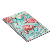 シームレスなピンクフラミンゴ ノートブック (右側)