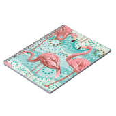 シームレスなピンクフラミンゴ ノートブック (左側)