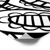 シームレスなフォークアートフローラドードルパターン ポスター (角)