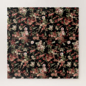 シームレスなフローラの背景:花模様。 ジグソーパズル (横)