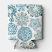 シームレスなフローラ四角形：タイリングのコピー 缶クーラー (裏面)