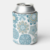シームレスなフローラ四角形：タイリングのコピー 缶クーラー (缶裏面)