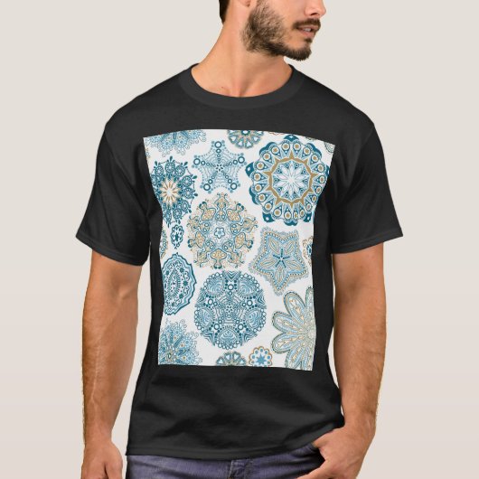 シームレスなフローラ四角形:タイリングのコピー Tシャツ (正面)