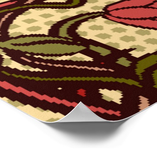 シームレスなフローラ壁紙アールヌーボースタイル, Vi ポスター (角)